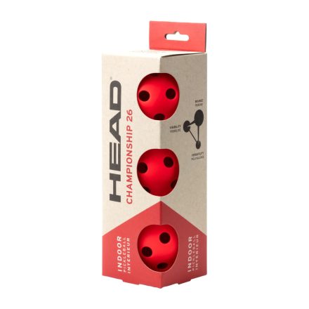 HEAD Championship 26 beltéri 3 db-os pickleball labda piros